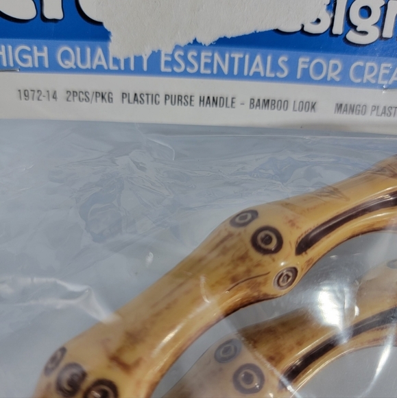 Darice Craft Faux Bamboo Purse Handles 2 Piece Vintage Handbag Macrame NOS - Picture 7 of 9